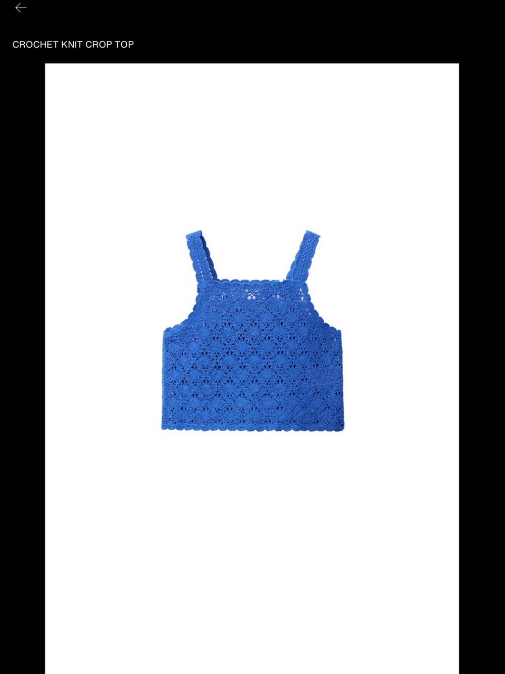 Zara Crochet Knit Crop Top - Royal Blue